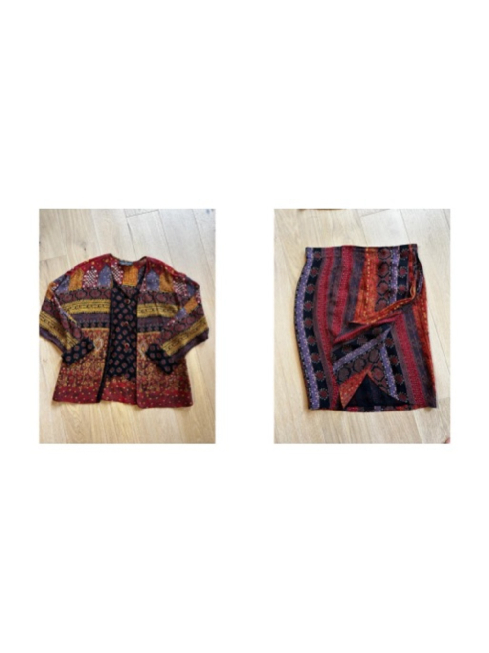 Carole Little 90s Matching Set Boho Patchwork Large - Picture 2 of 9